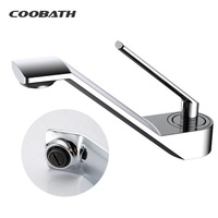 Robinet de lavabo en laiton à trou unique, mitigeur de salle de bain à poser, finition or brossé, robinet d'eau froide pour lavabo