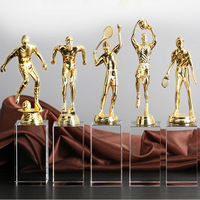 Trofeo de Campeón de Eventos Deportivos de Aleación Metálica Fundida a Presión Personalizada, Trofeo Deportivo con Impresión UV, Chapado en Oro Mate, Logotipo Personalizado