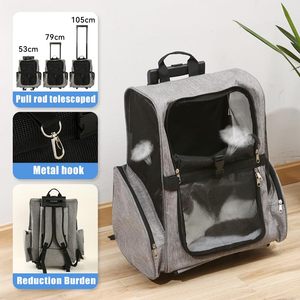 Sac de transport pliable respirant pour animaux de compagnie en métal, plastique et polyester, avec fond rigide durable et fonction mains libres - Product Image 2