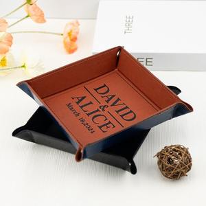 Lunettes de soleil pour hommes Boîte de rangement pour clés Plateau en cuir Cadeau de gentleman personnalisé une pièce - Product Image 2