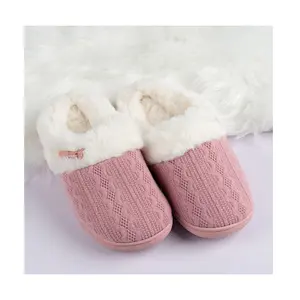 The most popular modern design fashionable various kinds and colors plush warm winter women's cotton slippers