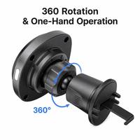 Support de chargeur de voiture sans fil rapide Qi2.2 25W avec rotation à 360 degrés et lumière ambiante RVB colorée pour iPhone 17 Pro Max