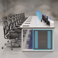 Console de contrôle pour centre de surveillance, poste d'opérateur CCTV, table de poste de travail, panneau de conception, exemple de mobilier du fabricant