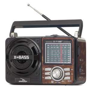 Retro Wood Style 9 Band AM FM SW Radio with X Bass <b>MP3</b> Player BT USB TF Rechargeable for Portable Home Use - Product Image 1