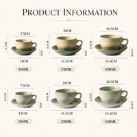 Ensemble de tasses à café en céramique empilables personnalisées Kingze 110ml 250ml 350ml Tasses et soucoupes élégantes en porcelaine