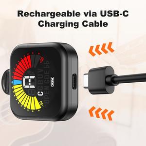 Venta al por Mayor 360 °   <span class=keywords><strong>Afinador</strong></span> <span class=keywords><strong>de</strong></span> <span class=keywords><strong>Guitarra</strong></span> Eléctrico Automático Recargable con Clip Giratorio USB-C y Pantalla LCD - Product Image 4