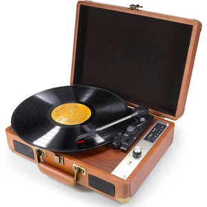 Tocadiscos portátil tipo maleta con altavoces incorporados, Bluetooth, USB, estilo retro, directo de fábrica, ideal para regalo o fiestas en casa. - Product Image 1