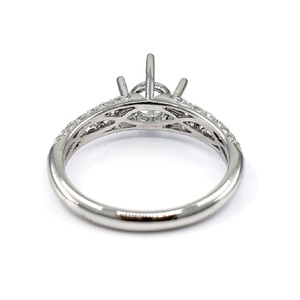 Hong Kong Livraison Rapide Fine Jewelry Griffe Réglage 18K Solide Or Blanc Naturel VS SI Diamant Semi Monture Bague De Fiançailles Pour Les Femmes - Product Image 3