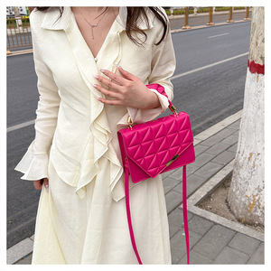 Chất lượng cao đa mục đích Kim Cương-Mô hình Crossbody Vai Túi mới hợp thời trang xếp li Thiết kế túi xách cho phụ nữ thời trang PU - Product Image 5