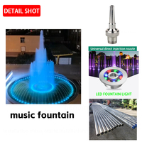 Fuente de agua musical programable personalizada con control multimedia para espectáculos de luces, ideal para jardines exteriores, plazas, vistas nocturnas y piscinas de piedra.