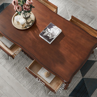 Table basse en bois massif de style américain, table basse rectangulaire pour salon, table centrale pour canapé, mobilier pour villa et hôtel