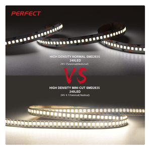 Tira de Luz LED PERFECT IP20 de Cobre Flexible SMD2835 240LEDs/M Mini Corte 1led Corte 8mm CRI90 DC24V - Product Image 4