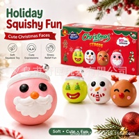 Jouet anti-stress à presser en TPR, série Ugly-Buddy de Noël, à rebond lent, Père Noël et Boulette Vapeur, pour fêtes, filles et garçons