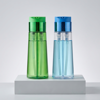 Nouvelle conception 2026 – Bouteille double tube 250+250 ml à double usage avec couvercle noir pour toner, lotion, emballage cosmétique – Bouteilles en plastique