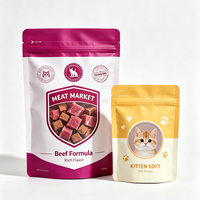 Sac d'emballage personnalisé haute barrière pour friandises pour animaux de compagnie avec fermeture éclair, pochette souple de qualité alimentaire pour aliments pour chiens et friandises pour chats