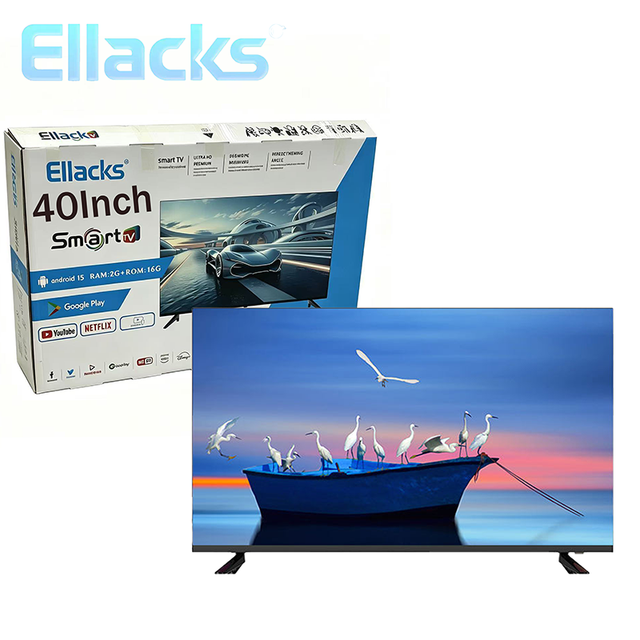 Premium Frameless 40 Inch 4K 2K FHD Smart TV Android Google TV WiFi LED Hotel TV Ultra Slim Design CE FCC RoHS Certified