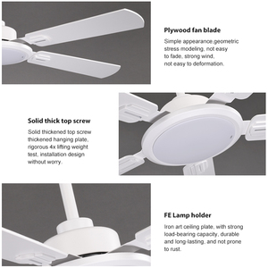 Ventilateur de plafond LED silencieux à 5 pales pour salon, avec télécommande F5671G, ventilateur de plafond avec lumière F5671 - Product Image 4