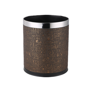 Color personalizado de doble capa antimanchas fácil de limpiar prensa anillo ignífugo cubo de basura restaurante contenedor al por mayor para hoteles centros comerciales - Product Image 3