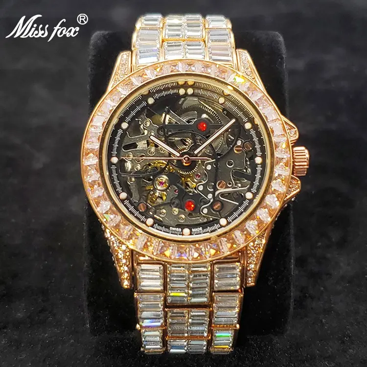 Luxury Mechanical Diamond Male Reloj Stainless Steel Japan Move Men's Auto Watches Wrist