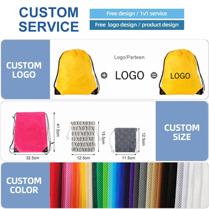 Bolsa Deportiva de Gimnasio, Bolsa de Deporte con Cordón, 60 cm, Unisex, para Balón, Escuela, Negra, de Nailon, Económica, Personalizable con Logotipo Propio, para Mochila - Product Image 2