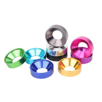 Aluminium Turned Countersunk Washer in Red Purple Gray Black Blue Green Silver with Plain Finish