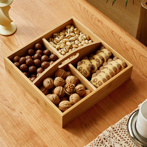 Boîte à fruits secs de style chinois, poignée en bois massif, boîte à bonbons, plateau à bonbons de mariage, plateau pour cadeaux de naissance, plateau à noix, boîte cadeau - Product Image 4