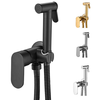 Ensemble de pulvérisateur de bidet mural moderne en zinc avec pistolet de pulvérisation Shattaf, mitigeur et tuyau pour salle de bain