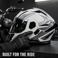 Casque de moto modulable intégral relevable avec casque audio intégré unisexe pour la conduite de vélos électriques