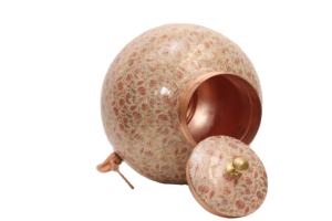 Dispensador de Agua de Cobre con Estampado Floral Premium - Matka Esférica de Cobre 100% Puro Hecha a Mano con Grifo Antiderrames para Regalo de Lujo - Product Image 3