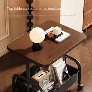 Tavolino moderno in <span class=keywords><strong>legno</strong></span> a doppio strato <span class=keywords><strong>con</strong></span> tavolino rimovibile e ripiano per soggiorno o camera da letto - Product Image 3