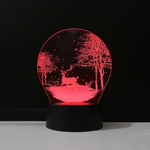 Wholesale ABS Lamp Night Light Base Acrylic 3d Night Led Light Base with usb cable