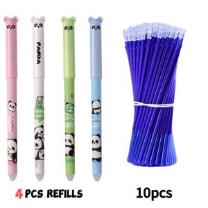 4 silinebilir kalemler + 10 yedekler + 2 silgi siyah & mavi mürekkep jel kalem seti 0.5mm top ucu sihirli kalem silgi ile - Product Image 3