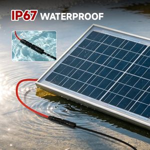 Câble d'extension pour panneau solaire, câble solaire photovoltaïque étanche IP68 avec connecteurs sans outil, câble d'extension solaire rouge et noir - Product Image 4
