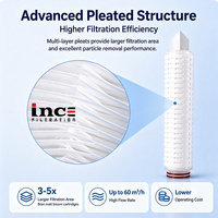 Cartouche filtrante plissée en PP, PES, PTFE, Nylon 222/226/Plate 1-50 microns 10 20 30 40 pouces sur mesure pour eau/huile/boissons