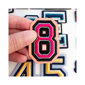 Tùy chỉnh đầy màu sắc kỹ thuật số các bản vá lỗi thêu hat các bản vá lỗi sắt cho thể thao thêu Chenille Stick-on Thư Các Bản vá lỗi - Product Image 5