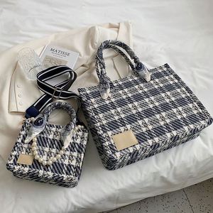 2023 New Fashion Designer Ladies Plover Case <b>Canvas</b> Oversized <b>Mini</b> Tote Handbag with Zipper Anti-Theft & Water Resistant - Product Image 2