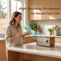 Sistema de Audio Portátil Manos Libres con Diseño Retro, Radio FM, Entrada AUX para Tarjeta TF, Altavoz Inteligente Todo en Uno para Oficina y Fiestas