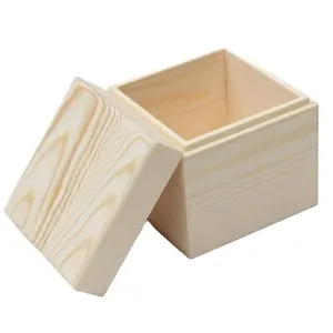 Caja de perfume de madera sin terminar, cubo personalizado, caja de juguete de madera
