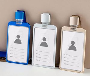 New Arrival Custom Logo Name ID Card Badge Holder Aluminum Alloy with <b>Polyester</b> <b>Lanyard</b> for Credit Cards - Product Image 1