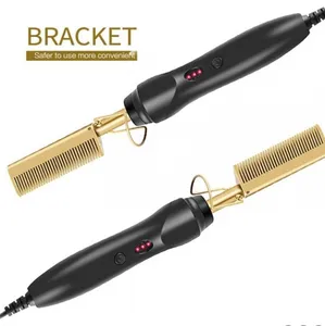 Professional Ceramic Flat Iron Hair Straightener Electric Heating Comb For Wigs Household Use