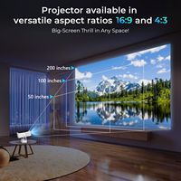 Nouveau projecteur intelligent 4K portable Ultra HD 1080P Android WIFI BT avec autofocus, inclinaison et rotation pour home cinéma, modèle 2026