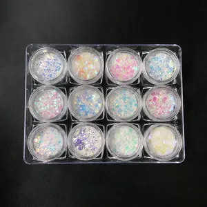 Pengiriman CEPAT Set Glitter Warna-warni Putih Opal untuk Dekorasi Pesta