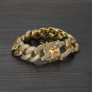 Pulsera de Cadena Cubana de 20 mm, Cadena Cubana de Cobre de Alta Resistencia con Incrustaciones de Zirconio para Hombre, Collar de Moda Tanjing Lijing - Product Image 5