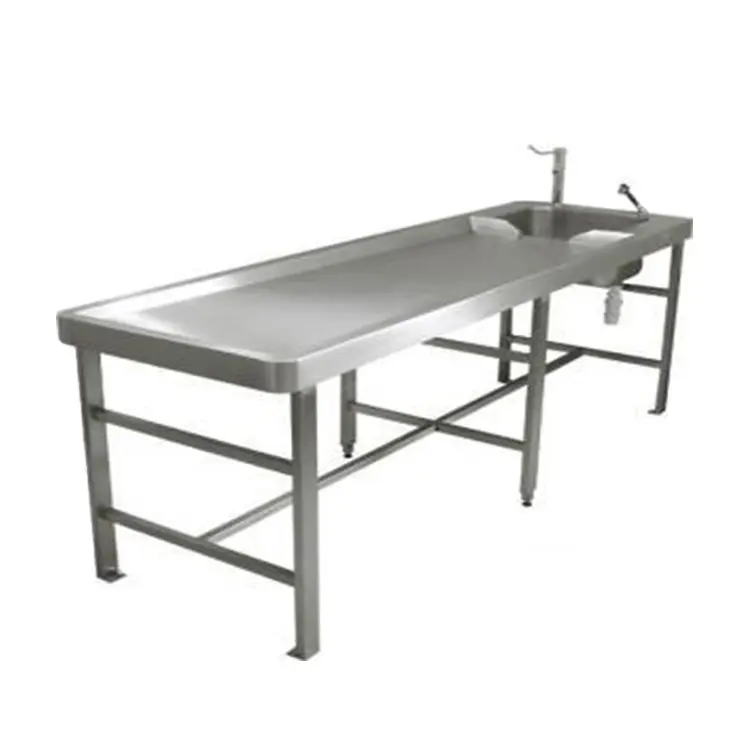 Hastane manuel basit morgue diseksiyon tablosu YSJP-01 304 paslanmaz çelik morg ekipmanları otopsi masası fiyatları