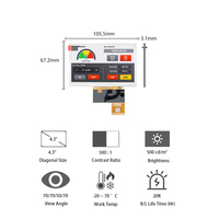 Innolux "" 480x27 2 ، AT043TN25 V.2 شاشة تحكم طرفية بوصة
