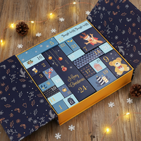 Calendriers de l'Avent, boîte-cadeau magnétique à double porte, surprise de Noël, boîte à chocolat, dessert, emballage en papier rigide, gaufrage dur