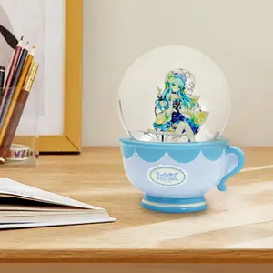 Snow Globe Cartoon Base Cup Shape With Insert Acrylic Printing Personalized Cartoon Caricature Snow Globe Gift