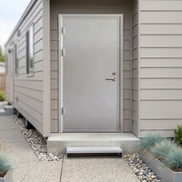 Porte extérieure principale en acier creux à ouverture latérale pour conteneur, résistante au feu, pour usage en bâtiment portable et maison mobile