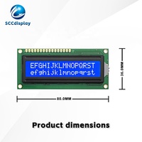 Écran LCD à caractères SCCdisplay 1602A, module LCD JXD1602A 16x2, circuit intégré de pilote ST7066/AIP31066, rétroéclairage LED haute luminosité