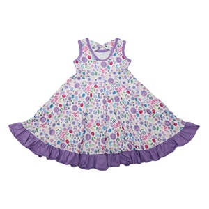 Qingli OEM Cute Toddler Easter <strong>Dress</strong> Baby Frock <strong>Girl</strong> <strong>Dress</strong> <strong>With</strong> Lace Hem Kids Clothes Wholesale China - Product Image 5